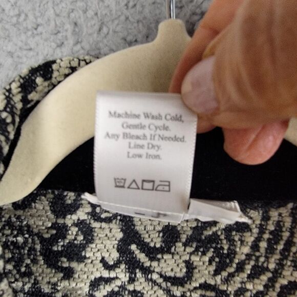 Coldwater Creek Jacket Blazer Womens L Jacquard Vintage Velvet Trim Regencycore - Picture 13 of 16